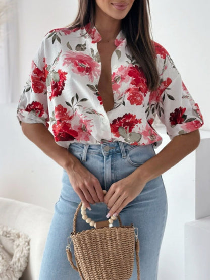 Printed Button Up Half Sleeve Shirt